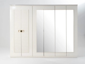 Sifonier cu 6 usi, alb fildes VRN, L 269.8 x A 60.6 x H 210.1 cm - Img 5