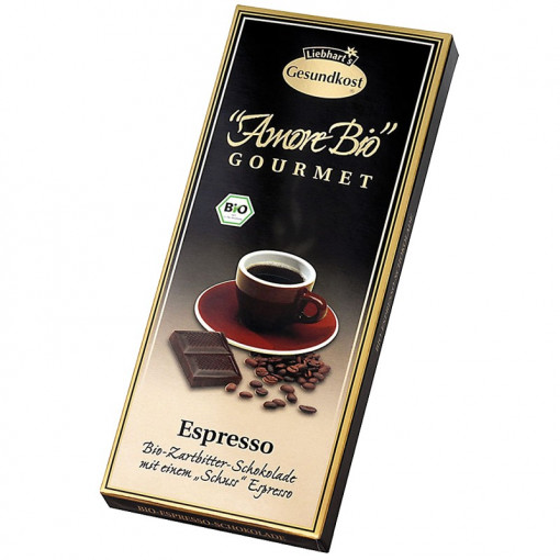 Ciocolata amaruie Espresso, 55% cacao, 100 g LIEBHART'S AMORE BIO