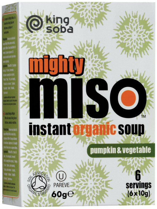 Mighty Miso - supa miso BIO instant cu dovleac si legume, 60g KING SOBA