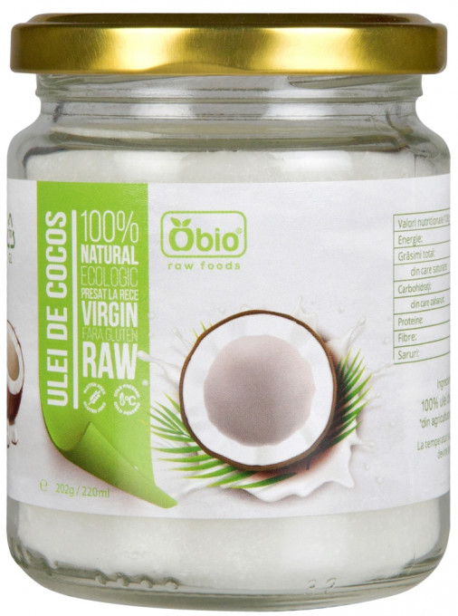 Ulei de cocos virgin raw bio 220ml OBIO