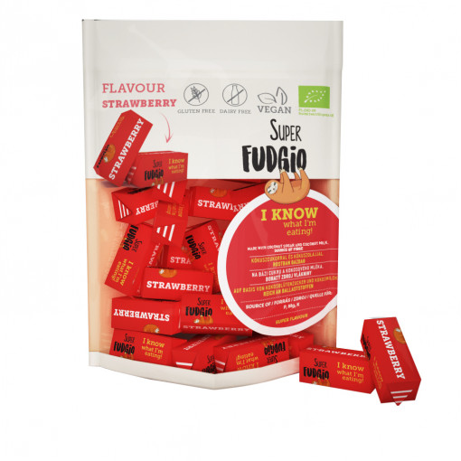 Caramele eco - aroma capsuni 150g Super Fudgio