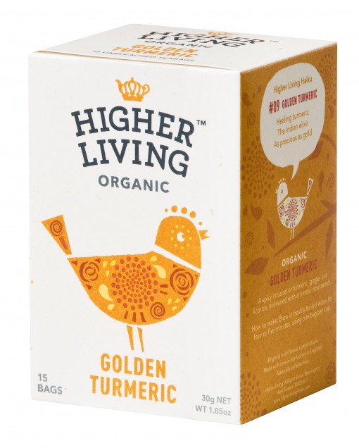 Ceai GOLDEN TURMERIC eco, 15 plicuri, Higher Living
