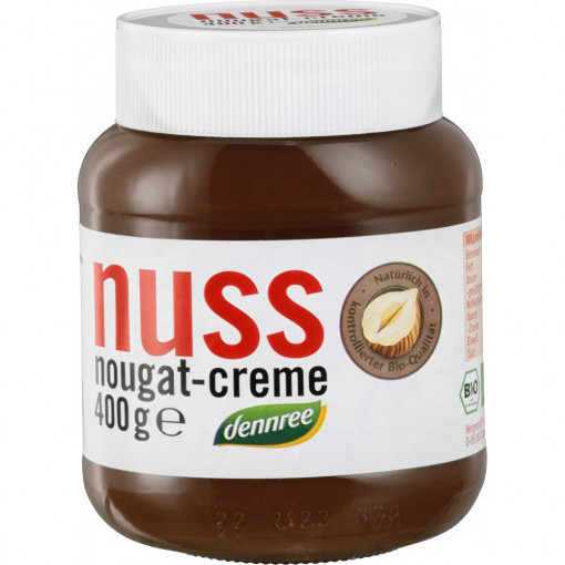 Crema de ciocolata cu alune Nuss-Nougat, Dennree, 400g