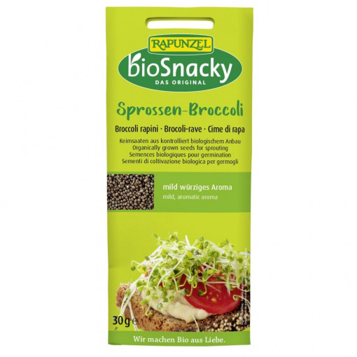 Seminte bio de brocoli pentru germinat, BioSnacky Rapunzel, 30g