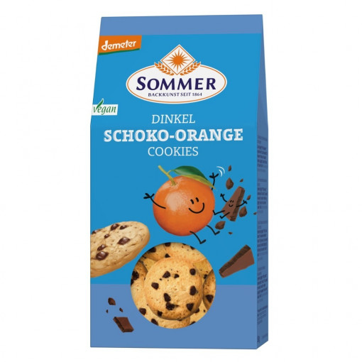 Biscuiti din spelta cu ciocolata si portocale, Sommer-Co, 150g