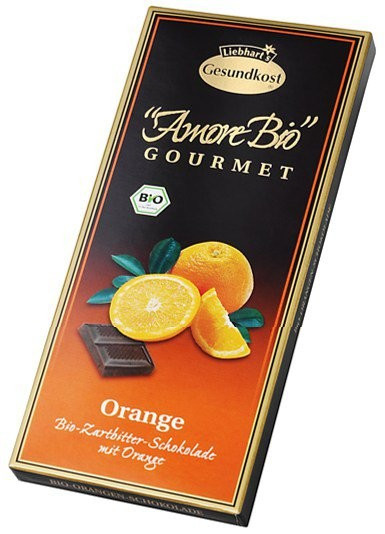 Ciocolata amaruie cu portocale, 55% cacao, 100 g LIEBHART'S AMORE BIO