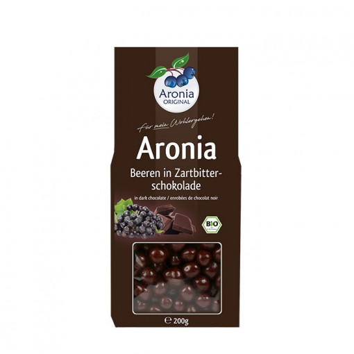 Fructe de Aronia BIO glazurate cu ciocolata, 200 g Aronia Original