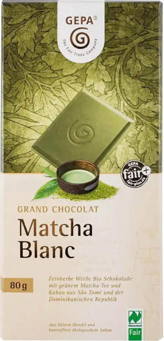 Ciocolata alba Bio Matcha Blanc , 80 gr Gepa