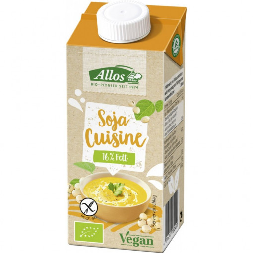 Crema de soia lichida pentru gatit, Allos, 200ml