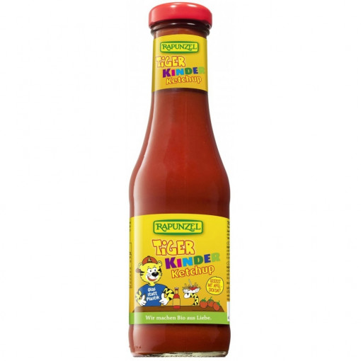 Ketchup de tomate bio indulcit cu nectar de mere pentru copii, Rapunzel, 450ml