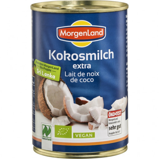 Lapte de cocos ecologic, MorgenLand, 400ml