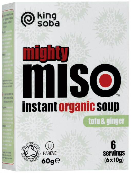 Mighty Miso - supa miso BIO instant cu tofu si ghimbir, 60g KING SOBA