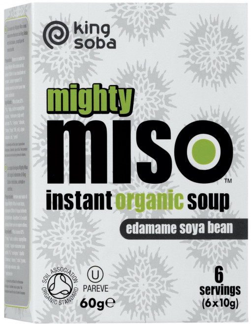 Mighty Miso - supa miso BIO instant cu boabe de soia edamame, 60g KING SOBA