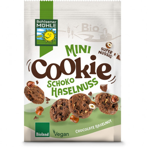 Mini biscuiti cu ciocolata si alune bio, Bohlsener Muehle, 125g