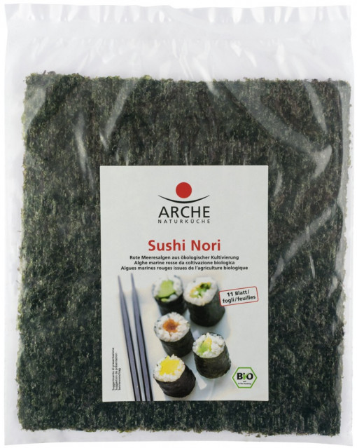 Sushi Nori, Alge marine bio pentru sushi, 25g Arche
