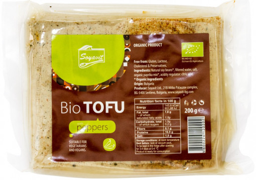 Tofu BIO cu ardei, 200 g Soyavit