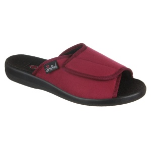 Hook and look women's slippers, OrtoMed 517-T70 burgundy