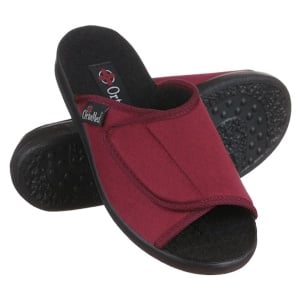 Hook and look women's slippers, OrtoMed 517-T70 burgundy