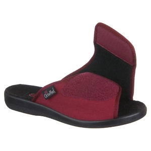 Hook and look women's slippers, OrtoMed 517-T70 burgundy