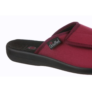 Hook and look women's slippers, OrtoMed 517-T70 burgundy