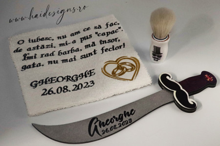Set personalizat pentru bărbieritul mirelui (model 3)