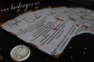Eleganță Simplă: Invitație cu Accente Aurii - Img 4