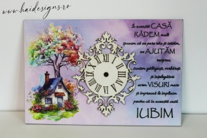 Bază decorativă pentru ceas personalizabilă – Model floral (A4/A3) - Img 1