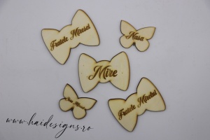 Cocarde personalizate din lemn – fără fundă, diverse forme pentru nuntă - Img 3
