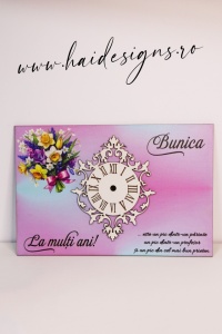 Bază decorativă pentru ceas personalizabilă – Model floral (A4/A3) - Img 4
