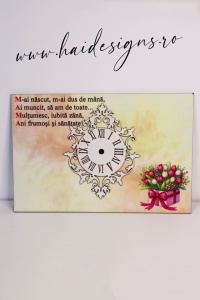 Bază decorativă pentru ceas personalizabilă – Model floral (A4/A3) - Img 5