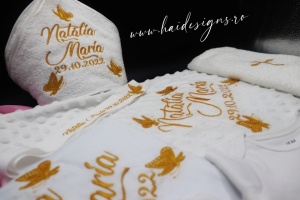 Trusou botez personalizat - model Fluturași - Img 3