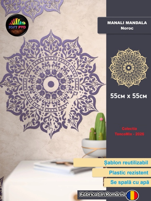 Sablon Perete MANALI MANDALA Noroc 0.7mm model MXSP7601.A2 marime