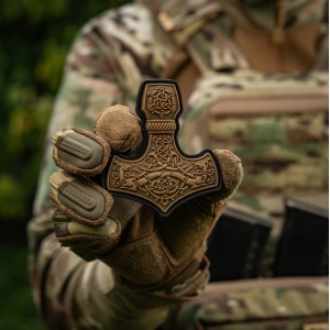 Emblema Patch Petic Thor's Hammer 3D PVC, 90x80 mm, Gri - Img 3