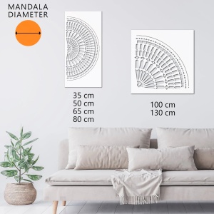 Sablon Perete 50cm TEHRAN MANDALA 0.7mm model MXSP7611 marime 50cm X 50cm - Img 2