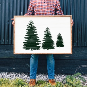 Sablon Perete vopsire, tencuiala 0.7mm Pine Trees Stencil Refolosibil, model MXSP7162 - Img 3