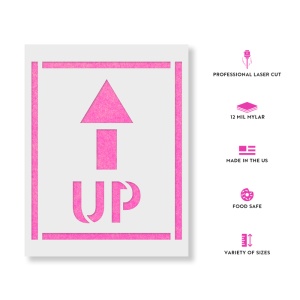 Sablon Perete vopsire, tencuiala 0.7mm Up Arrow Text Refolosibil, model MXSP7229 - Img 2
