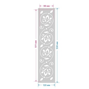 Sablon Perete vopsire, tencuiala dimensiune 530x120 mm grosime 0,7mm Bordura 4 MXSP7380