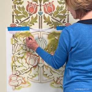 Sablon Perete vopsire, tencuiala dimensiune 900x600 x mm grosime 0,7mm Eugenie Floral model MXSP7503 - Img 3