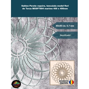 Sablon Perete vopsire, tencuiala model flori de Torus MXSP7694 marime 400 x 400mm