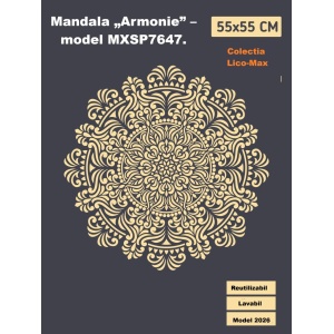 Sablon Perete vopsire, tencuiala model Mandala Armonie MXSP7647 marime 570x570mm