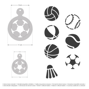 Set 14 sabloane decorare cafea 28 si 7 cm 0.5mm Sport model MXSP7357 - Img 2
