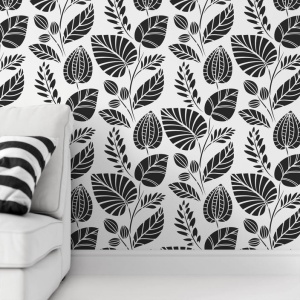 Sablon 900x600x0.7mm Scandinavian Palm Leaves Refolosibil, model MXSP7019 - Img 4