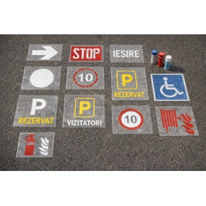Sablon Perete 🏭 Set de șabloane industriale pentru marcare – 8 bucăți model MXSP7697 , tencuiala model MXSP7697 marime 273 x 180 mm - Img 5