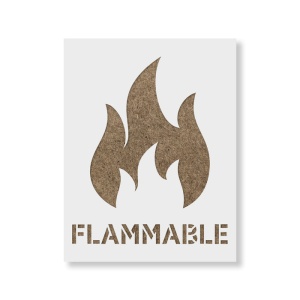 Sablon Perete vopsire, tencuiala 0.7mm Flammable Symbol Refolosibil, model MXSP7228
