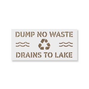 Sablon Perete vopsire, tencuiala 0.7mm No Dumping Drains to Lake Refolosibil, model MXSP7248