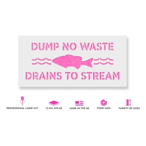 Sablon Perete vopsire, tencuiala 0.7mm No Dumping Drains to Stream Refolosibil, model MXSP7226 - Img 2