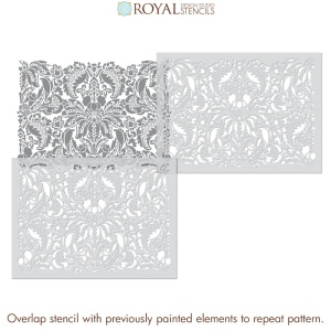 Sablon Perete vopsire, tencuiala dimensiune 900x600 x mm grosime 0,7mm Isadora Damask model MXSP7492