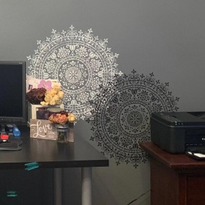 Sablon Perete vopsire, tencuiala model Mandala Bogăție MXSP7674 marime 570x570mm cerc intreg - Img 9
