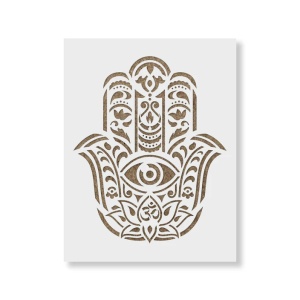 Sablon Perete vopsire, tencuiala x0.7mm Hamsa Palm Mandala Refolosibil, model MXSP7143
