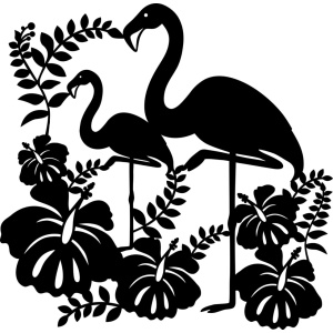 Sablon tip Silueta Flamingo pentru textil, mobila, perete dimensiune 300x300 mm grosime 0,3mm model MXSP7387